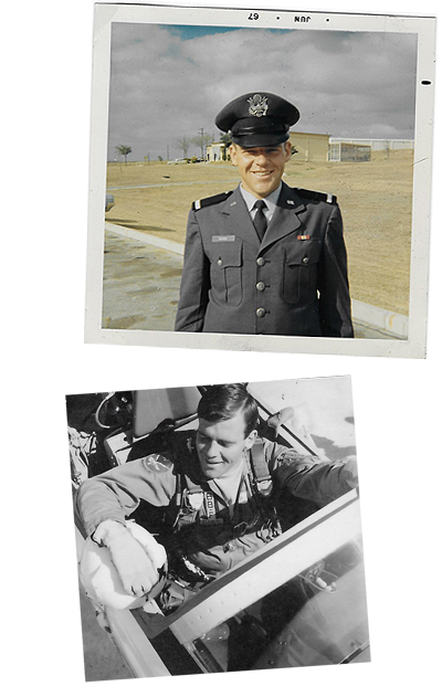 DeVoss at Officer School; DeVoss in cockpit of F-105