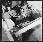 Jim DeVoss in cockpit